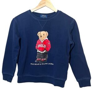 Polo by Ralph Lauren Boys Polo Bear Blue Label Fleece Sweatshirt Size M-10-12